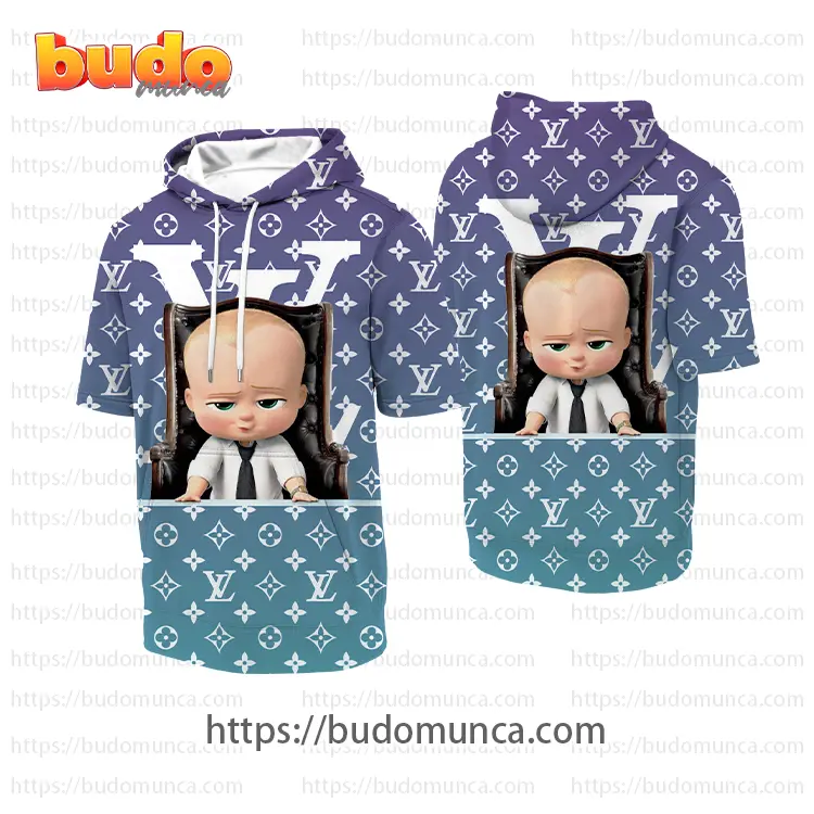 Louis vuitton and the boss baby movie v2 hooded short sleeve t-shirt gift uninque for kid man women